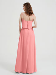 Spaghetti Bretelles Simple Robes De Demoiselle d'Honneur Flamant Grande Taille