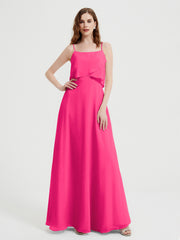 Spaghetti Bretelles Simple Robes De Demoiselle d'Honneur Fuchsia Grande Taille