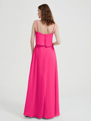 Spaghetti Bretelles Simple Robes De Demoiselle d'Honneur Fuchsia