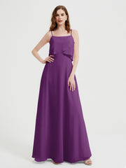 Spaghetti Bretelles Simple Robes De Demoiselle d'Honneur Raisin Grande Taille