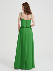 Spaghetti Bretelles Simple Robes De Demoiselle d'Honneur Vert