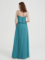Spaghetti Bretelles Simple Robes De Demoiselle d'Honneur Jade Grande Taille