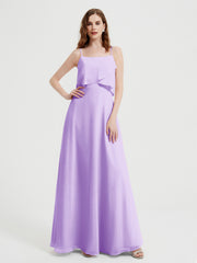 Spaghetti Bretelles Simple Robes De Demoiselle d'Honneur Lilas Grande Taille
