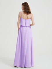 Spaghetti Bretelles Simple Robes De Demoiselle d'Honneur Lilas Grande Taille