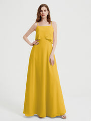 Spaghetti Bretelles Simple Robes De Demoiselle d'Honneur Souci