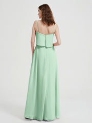 Spaghetti Bretelles Simple Robes De Demoiselle d'Honneur Vert Menthe Grande Taille