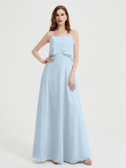 Spaghetti Bretelles Simple Robes De Demoiselle d'Honneur Brume