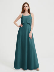 Spaghetti Bretelles Simple Robes De Demoiselle d'Honneur Paon Grande Taille