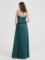 Spaghetti Bretelles Simple Robes De Demoiselle d'Honneur Paon Grande Taille