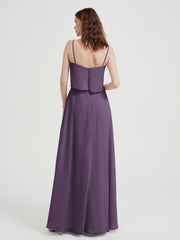 Spaghetti Bretelles Simple Robes De Demoiselle d'Honneur Plum Grande Taille