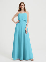 Spaghetti Bretelles Simple Robes De Demoiselle d'Honneur Piscine Grande Taille