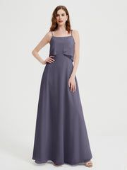 Spaghetti Bretelles Simple Robes De Demoiselle d'Honneur Orageux Grande Taille