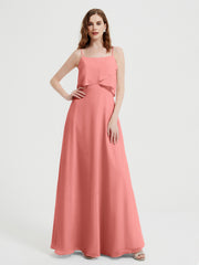 Spaghetti Bretelles Simple Robes De Demoiselle d'Honneur Sunset Grande Taille