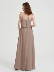 Spaghetti Bretelles Simple Robes De Demoiselle d'Honneur Taupe Grande Taille