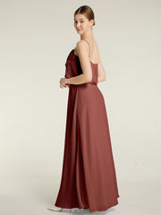 Spaghetti Bretelles Simple Robes De Demoiselle d'Honneur terracotta