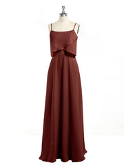 Spaghetti Bretelles Simple Robes De Demoiselle d'Honneur terracotta