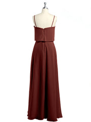 Spaghetti Bretelles Simple Robes De Demoiselle d'Honneur terracotta