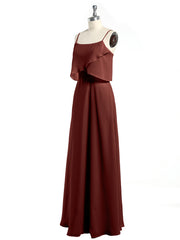 Spaghetti Bretelles Simple Robes De Demoiselle d'Honneur terracotta