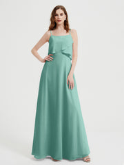 Spaghetti Bretelles Simple Robes De Demoiselle d'Honneur Turquoise Grande Taille