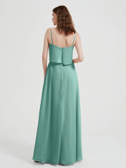 Spaghetti Bretelles Simple Robes De Demoiselle d'Honneur Turquoise
