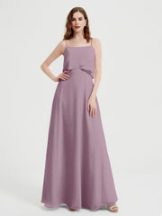 Spaghetti Bretelles Simple Robes De Demoiselle d'Honneur Vintage Mauve Grande Taille