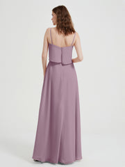 Spaghetti Bretelles Simple Robes De Demoiselle d'Honneur Vintage Mauve Grande Taille