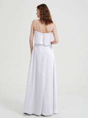 Spaghetti Bretelles Simple Robes De Demoiselle d'Honneur Blanc