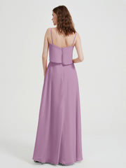 Spaghetti Bretelles Simple Robes De Demoiselle d'Honneur Glycine
