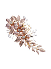 Épingle à Cheveux Métal Fleurs et Feuilles Peintes à la Main