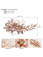Épingle à Cheveux Métal Fleurs et Feuilles Peintes à la Main