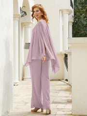 Pantsuit à Manches Flottantes Top en Mousseline Dusk Grande Taille