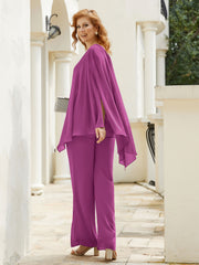 Pantsuit à Manches Flottantes Top en Mousseline Orchidee Grande Taille