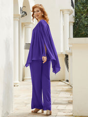 Pantsuit à Manches Flottantes Top en Mousseline Régence Grande Taille