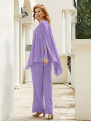 Pantsuit à Manches Flottantes Top en Mousseline Tahiti Grande Taille