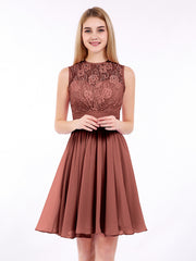 Col d'Illusion Mousseline et Dentelle Robe terracotta