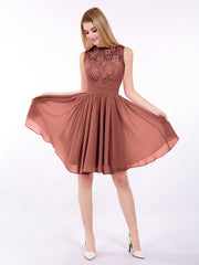 Col d'Illusion Mousseline et Dentelle Robe terracotta