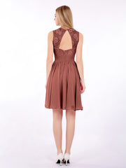 Col d'Illusion Mousseline et Dentelle Robe terracotta