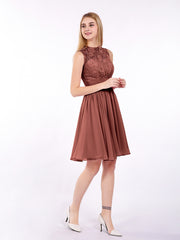 Col d'Illusion Mousseline et Dentelle Robe terracotta