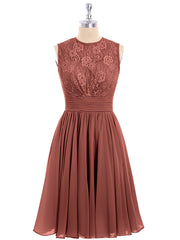 Col d'Illusion Mousseline et Dentelle Robe terracotta