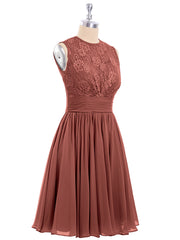 Col d'Illusion Mousseline et Dentelle Robe terracotta