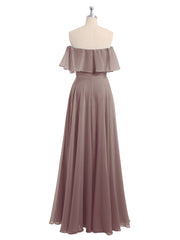 Hors De l'Épaule Mousseline Longueur Complète Robe Dusk
