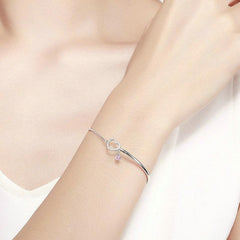 Bracelet à breloques cœur en argent sterling