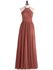 Mousseline Licou Maxi Robe avec Bustier Dentelle terracotta Grande Taille