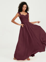Col En Cœur Mousseline Robes Avec Dentelle Mancherons Cabernet