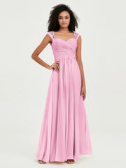 Col En Cœur Mousseline Robes Avec Dentelle Mancherons Rose Bonbon