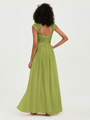 Col En Cœur Mousseline Robes Avec Dentelle Mancherons Trèfle