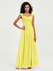 Col En Cœur Mousseline Robes Avec Dentelle Mancherons Citron