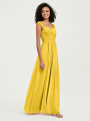 Col En Cœur Mousseline Robes Avec Dentelle Mancherons Souci
