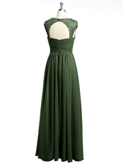 Col En Cœur Mousseline Robes Avec Dentelle Mancherons Olive Verte