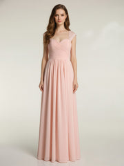 Col En Cœur Mousseline Robes Avec Dentelle Mancherons Rose Perle